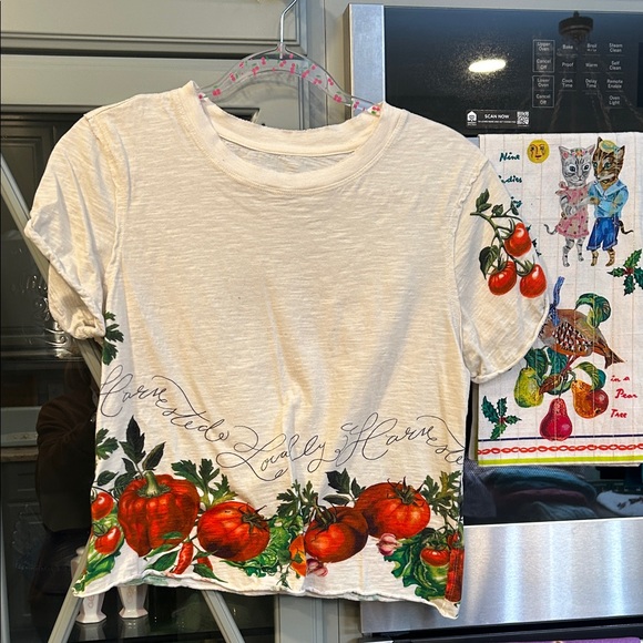 Maeve Tops - Maeve Cream Tee with Tomato Print